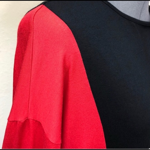 Red Pink & Black Color Block Tunic/Dress by J Jill - Picture 3 of 8